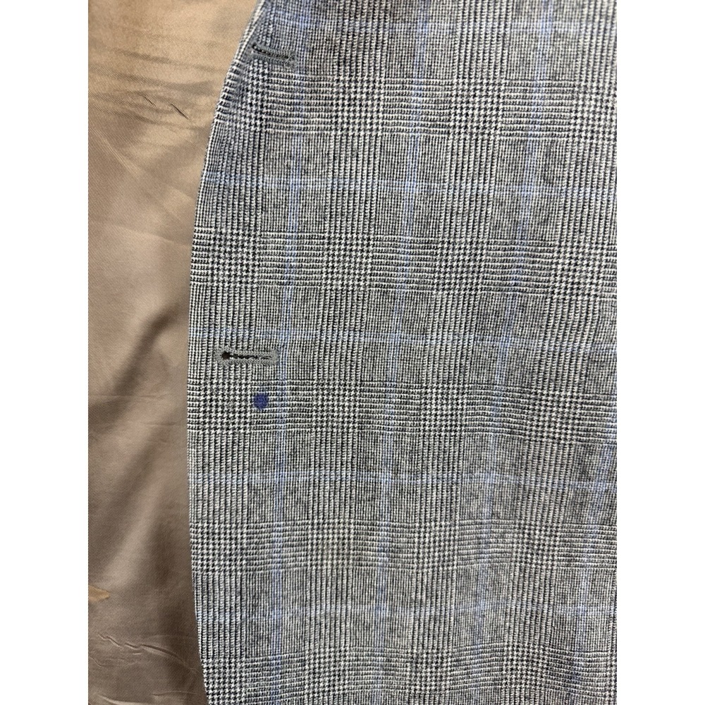 Brooks Brothers 346 Mens Suit Coat 48R Gray Glen Plaid 100% Wool, Sm Ink Stain - Picture 6 of 11